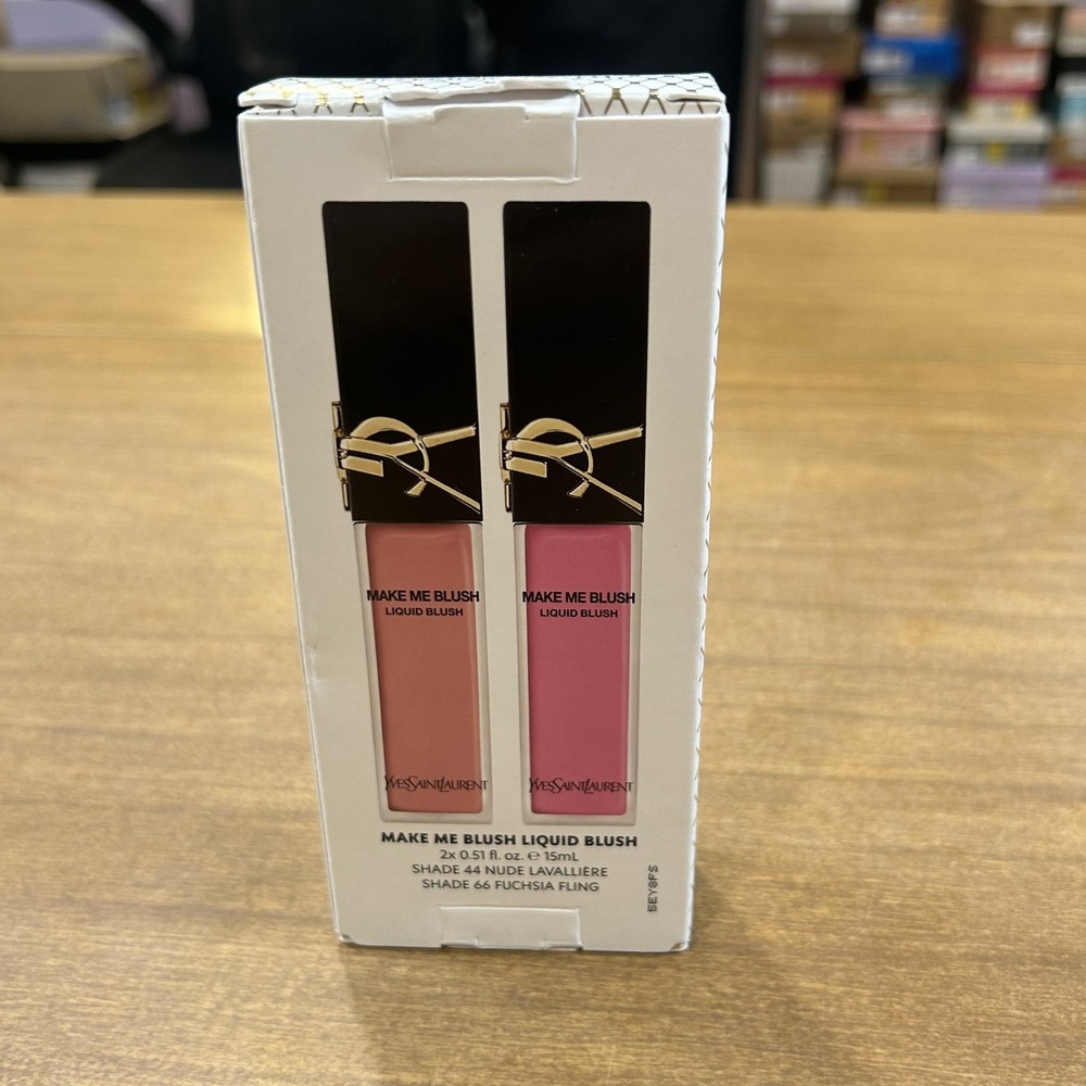 YSL Yves Saint Laurent Make Me Blush Liquid Duo Nude Fuchsia Gift Set NIB 15ml